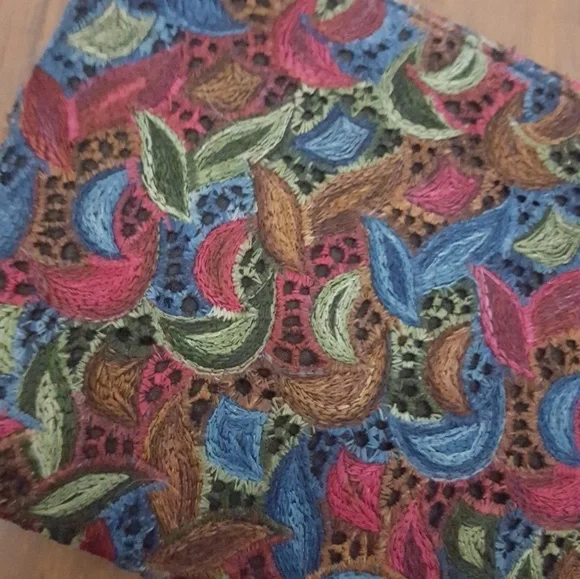 Vintage Lennox Bags Multicolor Embroidered Lace Envelope Clutch Evening‎ Bag - Picture 5 of 6